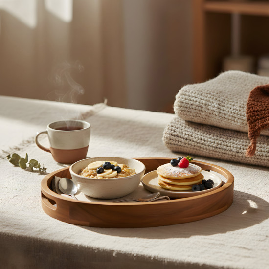 Wooden Tray Set 2 Pcs